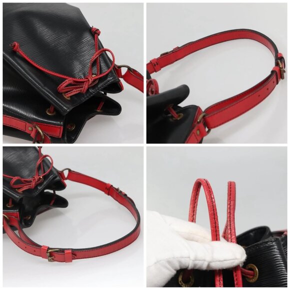 LOUIS VUITTON Epi Noe Shoulder Bag Bicolor Black Red M44017 LV Auth 141236